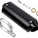 SPORACINGRTS Black Exhaust Muffler 28mm 1.1 inch muffler,dirt bike muffler Compatible with QUAD ATV 4 Wheeler Dune Buggy Chinese Dirt Pit Bike 125cc 110 50cc
