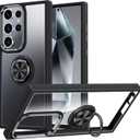 Silverback for Samsung Galaxy S25 Ultra Case Clear with Ring Stand, Shockproof Protective Slim Lightweight Phone Case for Galaxy S25 Ultra, Black Clear