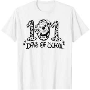 101 Days of School Dalmatic Dog T-Shirt (S, White)