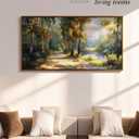 ARPEOTCY Large Landscape Wall Art,Nature Birch Tree Path Painting 20×40 in