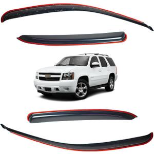 in-Channel Window Visors for Chevy Tahoe SUV 2007 2008 2009 2010 2011 2012 2013 2014 Wind Deflector Sun Rain Guard Vent Weather Shields, Tape-on, Smoke, 4 Pcs