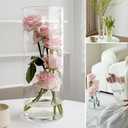 3 Clear Acrylic Cylinder Vase for Centerpieces, Tall Cylinder Plastic Hurricane Vases, Large Unbreakable Flower Vases for Wedding Bouquet (D 4.8", D 6" X H 15.8" +D 4" X H 12") 3 Different Sizes