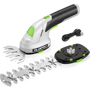 2-in-1 Cordless Hedge Trimmer and Grass Shears 7.2V Handheld Small Electric Bush Trimmer, 2.0Ah Rechargeable Battey Powered Shrub Trimmers for Garden, Yard, Lawn Care
