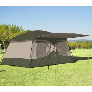 Vidalido Tents 8-10 Person Camping Tent with Extended Vestibule 2 Room Weather Resistant Family Tents Easy Install Waterproof Outdoor Tent for Camping Hiking (Green)