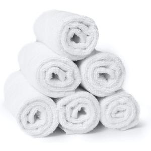 RosenSoft Oversized Wash Clothes-16x14 in Extra Large Wash Cloths for Body and Face, Hand Gym Spa- Fingertip Towels for Bathroom, Bath Towel Set (White, 6)