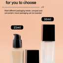 2 Pack 20ml/0.7oz Empty Frosted Glass Foundation Bottle, Travel Refillable Square Lotion Pump Bottles for Essential Oils Cream Cosmetic Foundation Emulsion