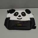 Cute Panda Pattern Backpack Women Girls Pu Leather Small Casual Shoulder Daypack Bag (Black)
