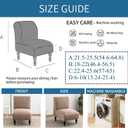 LavishCover Armless Accent Chairs Covers, Thick Armless Recliner Sofa Cover Stretchable, Removable Armless Chair Slipcover for Living Dining Room Hotel (Khaki, 1pc)