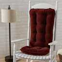 Greendale Home Fashions Large Reversible Corduroy 2-Piece Rocking Chair Cushion Set, Sangria 2 Count