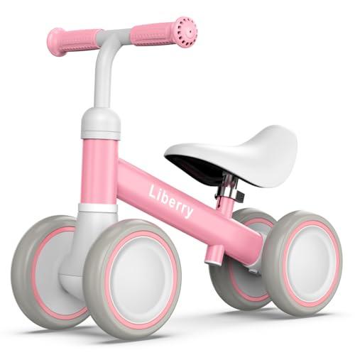 Liberry Baby Balance Bike with Adjustable Seat, Toddler First Ride-On Toy for 1-2 Year Old, Girls Birthday Gift