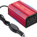 400W Power Inverter 12V DC to 110V AC, Car Charger Plug in Adapter Outlet with PD 65W USB-C&QC 18W Port, Portable Power Converters for Laptop Vehicles Camping Road Trip Essentials Adults (RED)