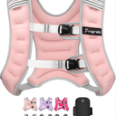 Fragraim Weighted Vest for Women Men - 8lb/10lb/12lb/16lb/22lb/25lb/30lb Weight Vest with Reflective Stripe, Detachable Phone Pouch, Ideal for Walking, Strength Training, Running, Workout, Cardio Pink