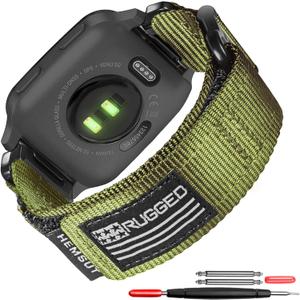 Garmin Venu Quick Pins Watch Band, Rugged Nylon Sports Strap With Woven Loop Design, Compatible With Venu 2, 3, Plus, Sq, Sq 2, Music (Not 2S) (Green)