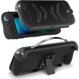 Grip Case for Nintendo Switch 2 (2025), Protective Case with Ergonomic Grip, Include Detachable Front Shell Face Cover, Bracket and Strap