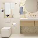 Brushed Gold Towel Bar Set 10 Pieces Round Bathroom Hardware Set Includes 23.6in Towel Bar Towel Ring Toilet Paper Holder Towel Hooks Stainless Steel Wall-Mounted Bathroom Towel Holder Set