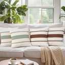 DUZXLCQ Throw Pillow Covers 18x18 Inch Pack of 2 Boho Decorative Pillow Cases Cushion Covers for Living Room Bedroom Couch Farmhouse Decorative Cushion Case Bohemian Home Decor Sage Green