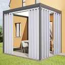 Outdoor Curtains for Patio Waterproof - Weatherproof Porch & Gazebo Curtains, Grommet Top and Tab Bottom Drape,2 Panel, 52" W x 84" L, Whit