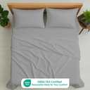 Cottington Lane Premium Quality 100% Egyptian Cotton 4 Piece Queen Size Bed Sheet Set Fits 12 inch Deep Pocket Mattress, Naturally Cool, Soft & Durable Luxury Bedding, Silver Grey Solid