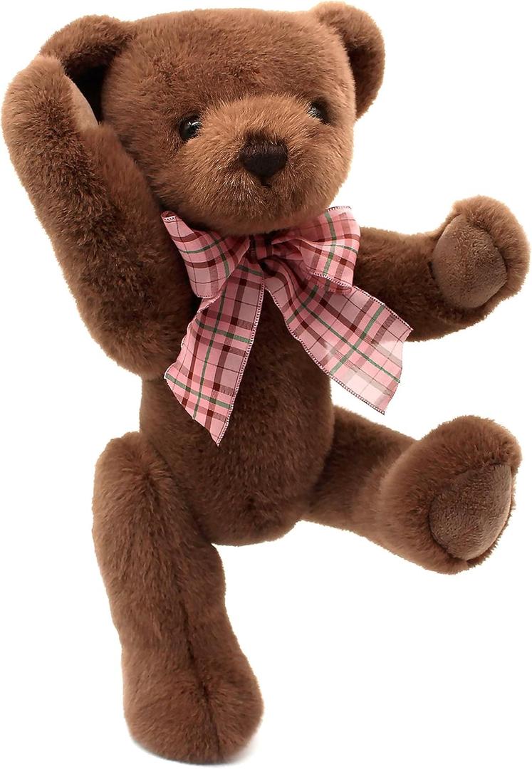 13" Jointed Teddy Bear Stuffed Animal for Girl,Boy,Baby Cute Plush Toy/Dark Brown (Dark Brown)