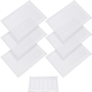 Floor Vent Covers Rectangle Air Vent Screen Cover Magnetic PVC Vent Mesh Floor Register Cover Plastic Vent Screen for Wall Ceiling Floor Catch Debris Hair Insect (White, 8 x 12 Inch)