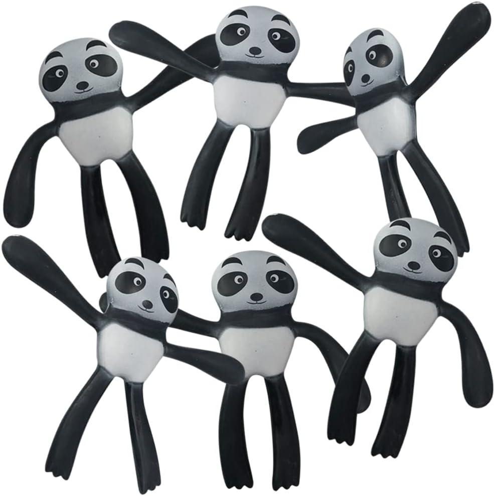 ArtCreativity Bendable Panda Toys, Set of 6, Flexible Figures, Stress Relief Fidget Toys for Kids, Fun Birthday Party Favors, Goodie Bag Fillers for Boys and Girls