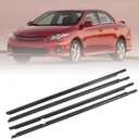 WeatherStrip Window Molding Trim Seal Belt Compatible with 2009 2010 2011 2012 Toyota Corolla Replaces 75710-02210 Black Window Weather Stripping Outside 4pcs