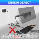 USB-C to AR Glasses with Adapter Hub for Switch 2/OLED/1, Steam Deck, ROG Ally, iPhone 15-17, Android Phones, Viture/RayNeo/Xreal - Support 100W PD Fast Charging, 4K@60Hz 2K/1080P@120Hz - Silver