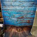 Vintage Blue Wood Backdrops for Photography Rustic Retro Grunge Wooden Plank Portrait Photography Background Newborn Baby Shower Birthday Party Shoot Wallpaper Grunge Wood Plank Video Prop 36x60in and 60×84in
