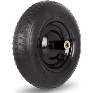 14.5" Wheelbarrow Tire, 3.50-8 Pneumatic Tire, Universal Wheelbarrow Wheel for 4.80/4.00-8, 4.00-6, and 2.50-8, with 6" Centered Hub, 5/8" Axle Bore Hole, Sealed Bearings