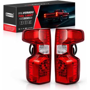 Halogen Tail Lights Assembly Fit Chevy Silverado 1500 2019 2020 2021 2022 2023 2024 2025 Chevrolet 2500 3500 HD 2500HD 3500HD Rear Brake Back Up Lamp Taillight Lens Left Driver Right Passenger