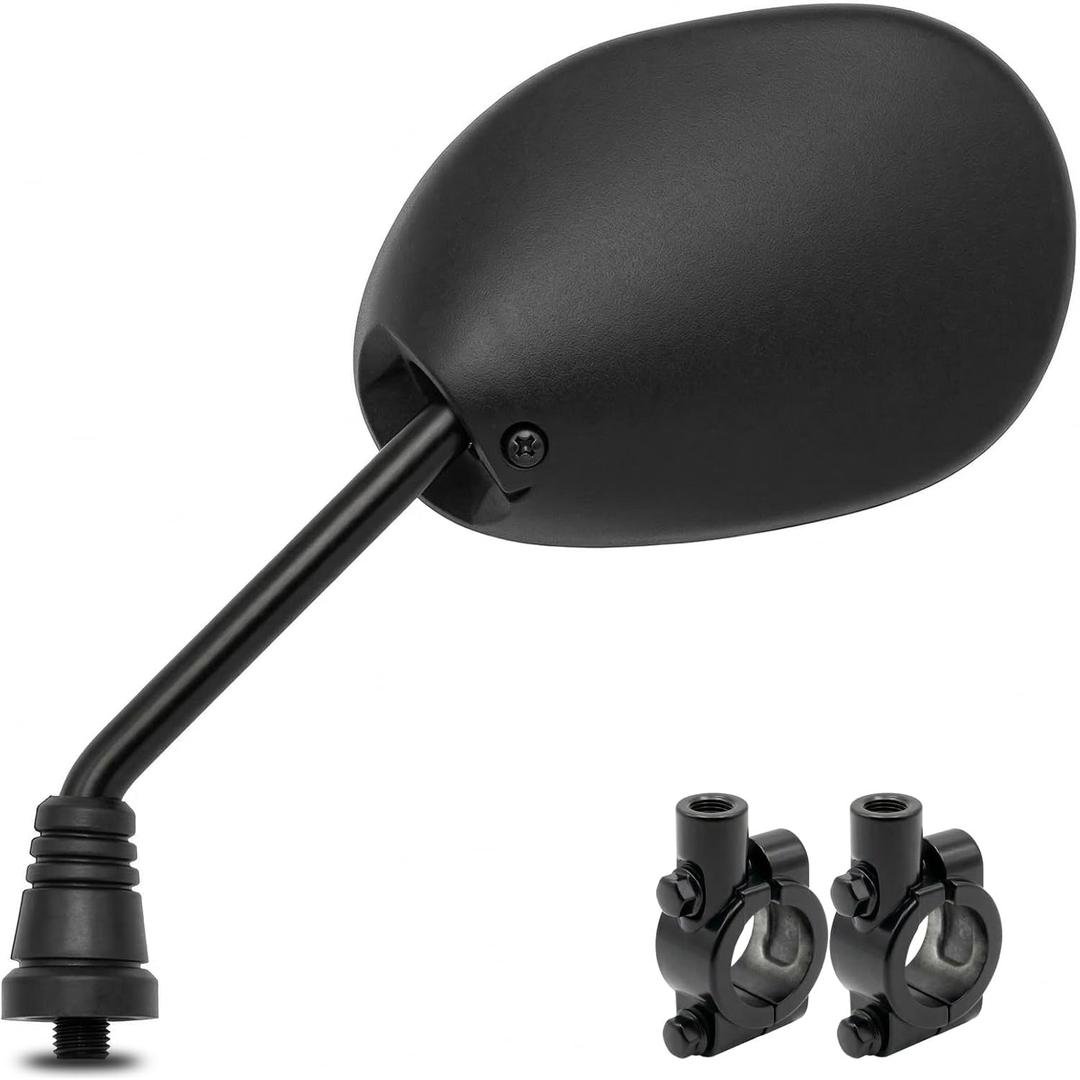 OEM Style Motorcycle Mirrors, Universal 10mm Rear View Mirror with Adapter, Side Mirrors for Street Bike Moped ATV Snowmobile and Scooter
