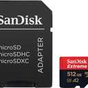 SanDisk Extreme PRO microSDXC UHS-I Memory Card 512 GB + Adapter & RescuePRO Deluxe (for Smartphones, Action Cameras or Drones, A2, Class 10, V30, U3, 200 MB/s Transfer)