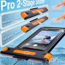 Bluetooth Remote Shooting IP68 Universal Waterproof Phone Pouch, Lag-Free Underwater Photography for Snorkeling & Diving, Fits 8.5" Phones (iPhone 17 Pro Max, Galaxy S26 Ultra), Black