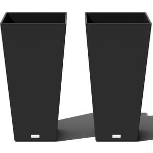 Veradek V-Resin Indoor/Outdoor Taper Planter, Set of 2 (30 inch, Black) 
