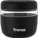 Tronco 24 oz Glass Lunch Bowl Container with Lid, Glass Food Containers, Leak & Spill Proof, Soup & Stew Food Storage Salad, Yogurt, Meal Prep, Airtight, Reusable, Dishwasher Safe, BPA-Free, Set of 1 (Black)