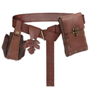 FunMular Renaissance Accessories Costume Women Belt Pouch Medieval Viking Potion Bottles Leather Belt Leaf Skirt Hikes