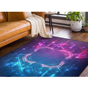 Minimalist Abstract Area Rug 5'x7' blue and purple