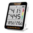 Temtop Air Quality Monitor with Indoor Thermometer & Thermo-Hygrometer  PM2.5, AQI, Temperature and Humidity Meter for Home, Office, Nursery, School, 60-Day Battery Life