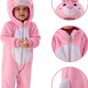 Spooktacular Creations Halloween Baby Animal Costume, Toddler Hooded Jumpsuit for Baby Halloween Dress Up Costume Party (Pink)