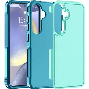 Hualele for Samsung Galaxy S24 S25 Case,[Military Grade Protection] [Dropproof Shcokproof] Non-Slip Grip Dual Layer Rugged Heavy Duty Galaxy S24 S25 Phone Case,Light Green