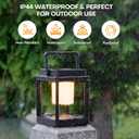 Outdoor Table Lamp Touch Control, Waterproof Solar Powered LED Table Lantern 3000K 4500K 7000K Color Temperature Adjustable & 3 Brightness Levels, Rechargeable Table Light for Outside Porch Patio