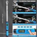 DISEN 1/2" Digital Torque Wrench 17-340Nm 4 Mode Alert 5 Unit ±2% Accuracy