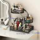 Makeup Organizer Countertop for Vanity, 3 Tier Bathroom Bedroom Counter Skincare Organizer Cosmetic Display Shelf Vanity Accessories for Women Multi-Purpose Metal Storage Rack for Home, Office