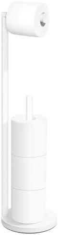 Toilet Paper Holder Stand,Toilet Paper Holder Free Standing,White Toilet Stand Holder for 4 Rolls,Toilet Paper Storage by Bathth