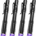 COSOOS UV Black Light Flashlights, 4 Pack 395nm Mini Pen Lights with Clip, Waterproof Ultraviolet Flashlights for AC Leak, Pet Urine, Scorpion, Hotel Inspection, Dry Stain and Bed Bug Detection