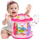 Avesa Baby Toys 6-12 Months Girl Gifts: Babies Ocean Rotating Light Up Musical Toys for Toddlers 1 2 Year Old Crawling Learning Infant Toy 6 7 8 9 10 11 12 Months Old Baby Girl Gift (Pink)