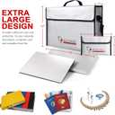 ROLOWAY Fireproof Document & Money Bags, Large Fireproof & Water Resistant Bag (15 x 12 x 5 inches), Fireproof Folder Safe Bag for Cash, Valuables & Passport, with Silicone Coating & Zipper Closure