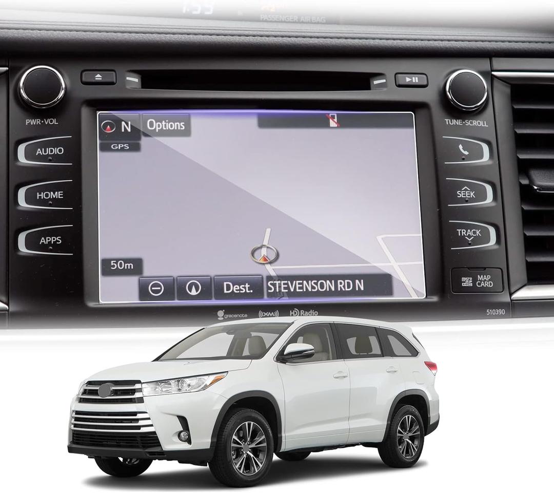 LUWU for 2014-2019 Toyota Highlander Entune Screen Protector 8 Inch 2019 Highlander Infotainment Display Screen Protector Foils Tempered Glass 9H Anti-Glare 2019 Highlander Touchscreen Protective Film 2019 Highlander Accessories