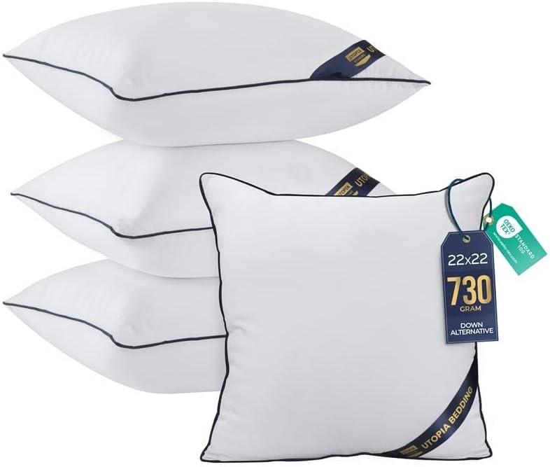 Premium Decorative Throw Pillow Inserts 22x22, Kids Throw Pillows, 4-Pack
Throw Pillow Inserts, Extra Filled, Plush & Supportive, Aesthetic Room Decor for Sofa, Bed, Kids Room, Living Room, White