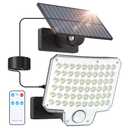 LUTEC Solar Lights Outdoor, 240 LED 3000LM Solar Powered Motion Sensor Flood Lights with Remote, Solar Flood Light with 3 Modes, Security Lights with 16.4Ft Cable IP65 Waterproof for Yard 2 pcs
